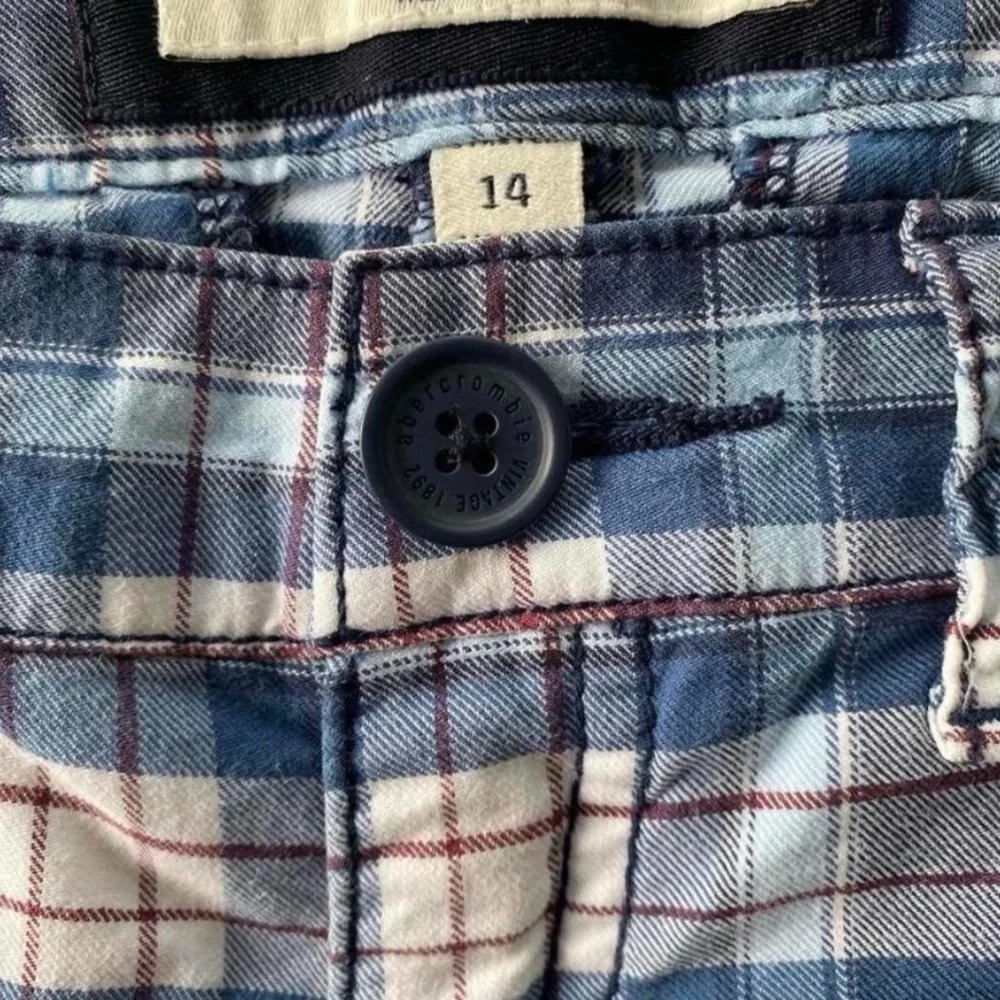 Y2K Abercrombie Blue Plaid Bermudan Shorts Preppy Coastal